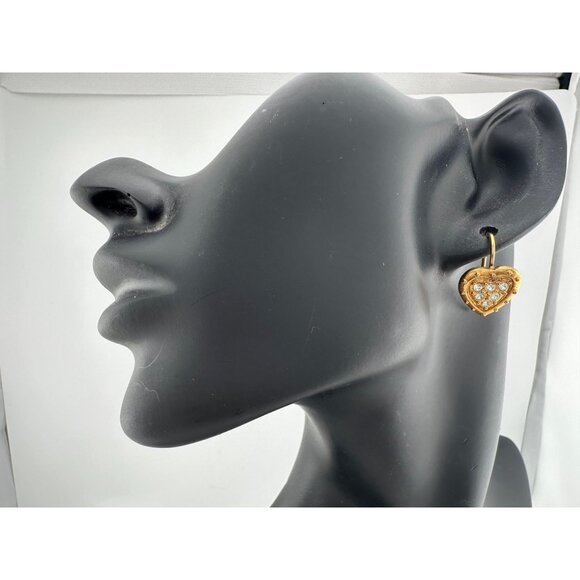 Women's Danecraft 24 Karat Gold Over Sterling Heart Shaped Earrings with Tags - Picture 16 of 16